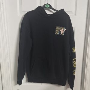 MTV Black Hoodie with Yellow Skull Details